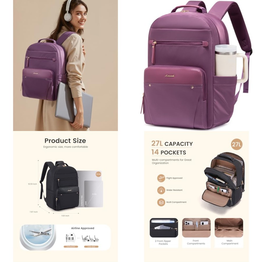 Leatherworking Items - Laptop Backpack for Women with Leather