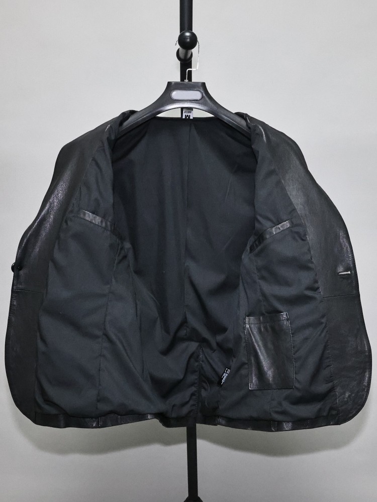 Slim Fit Solid Color Men Offic - Leather Work Jacket avaliação e preço