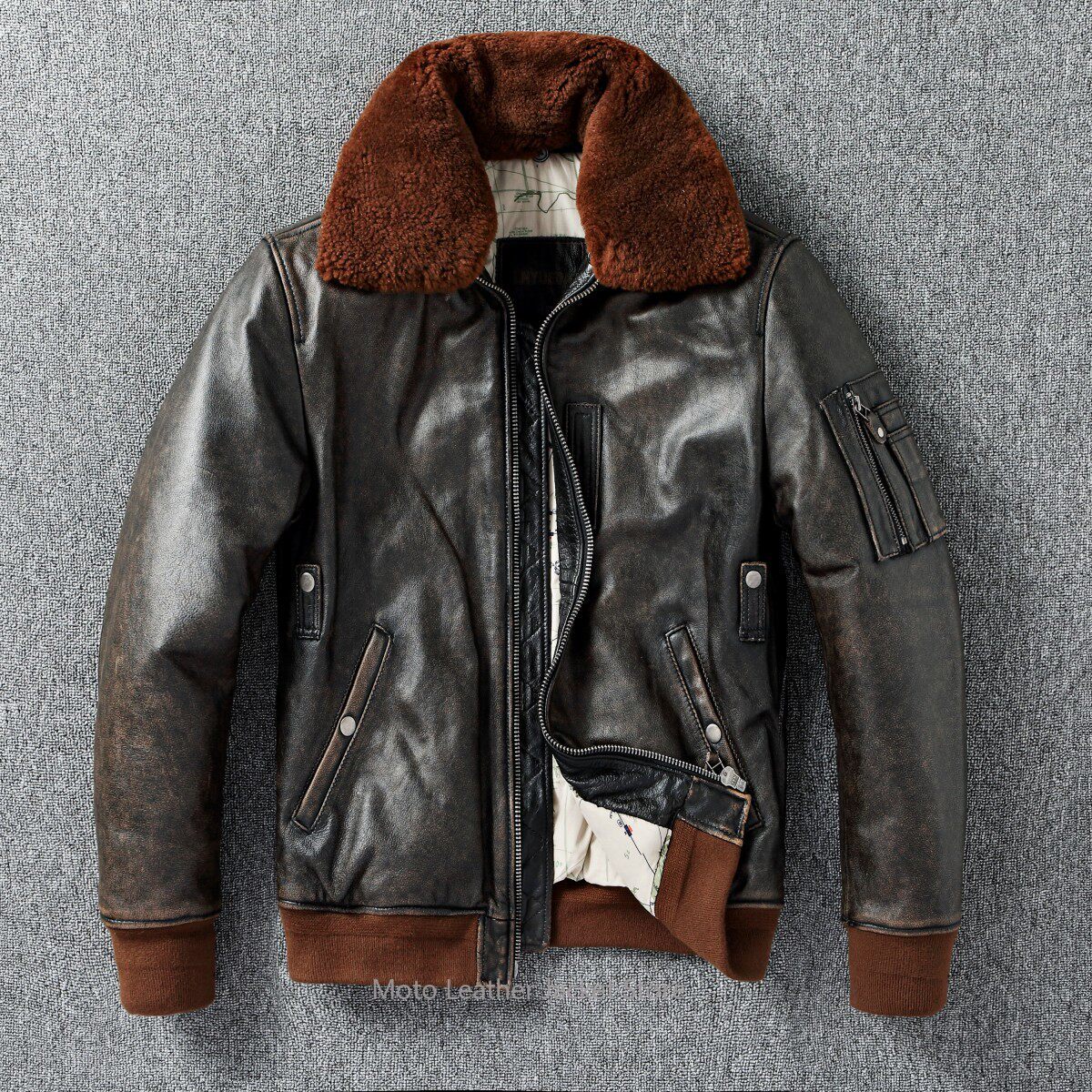 B-15 Flight Jacket Quilted Gen - Leather Work Jacket avaliação e preço