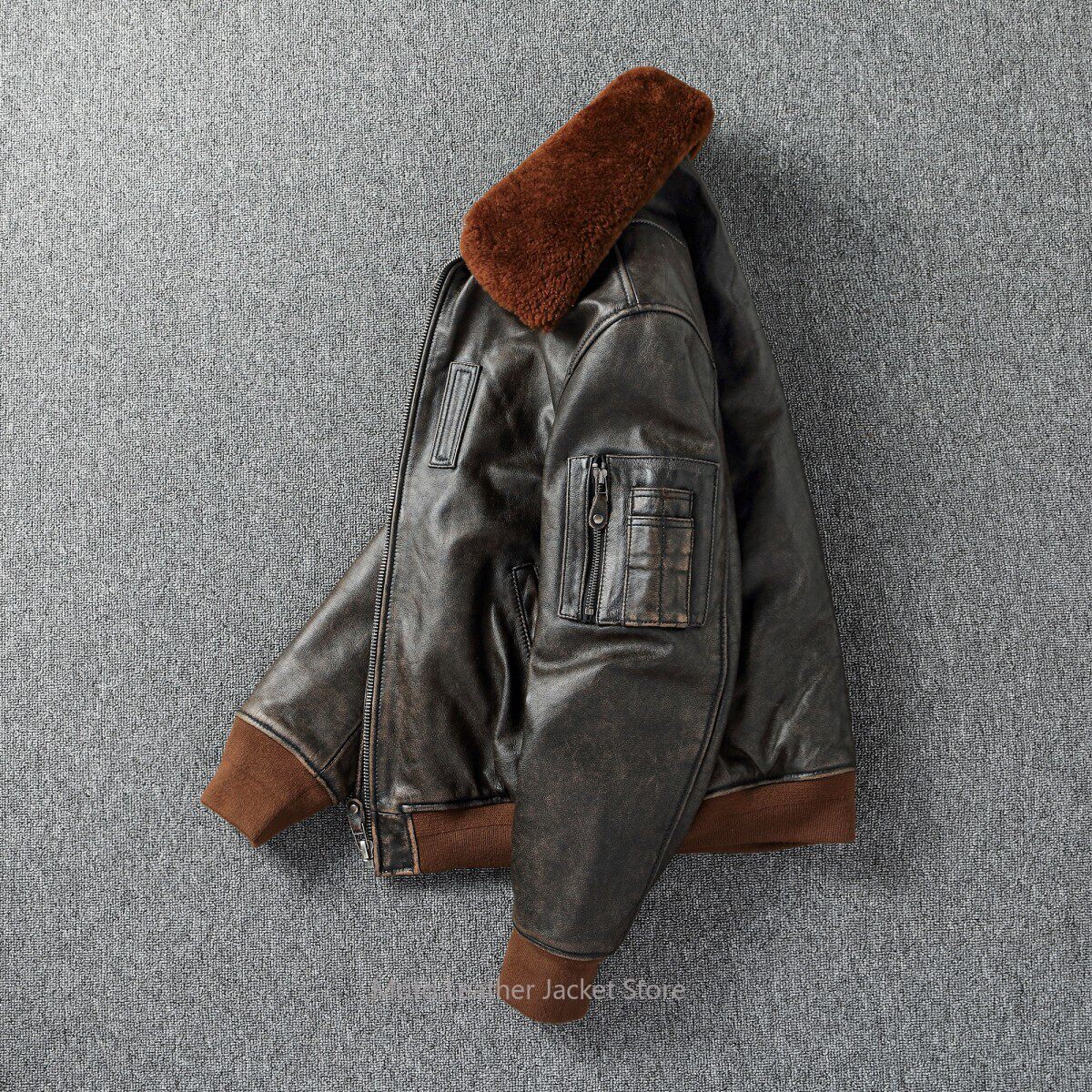 B-15 Flight Jacket Quilted Gen - Leather Work Jacket avaliação e preço