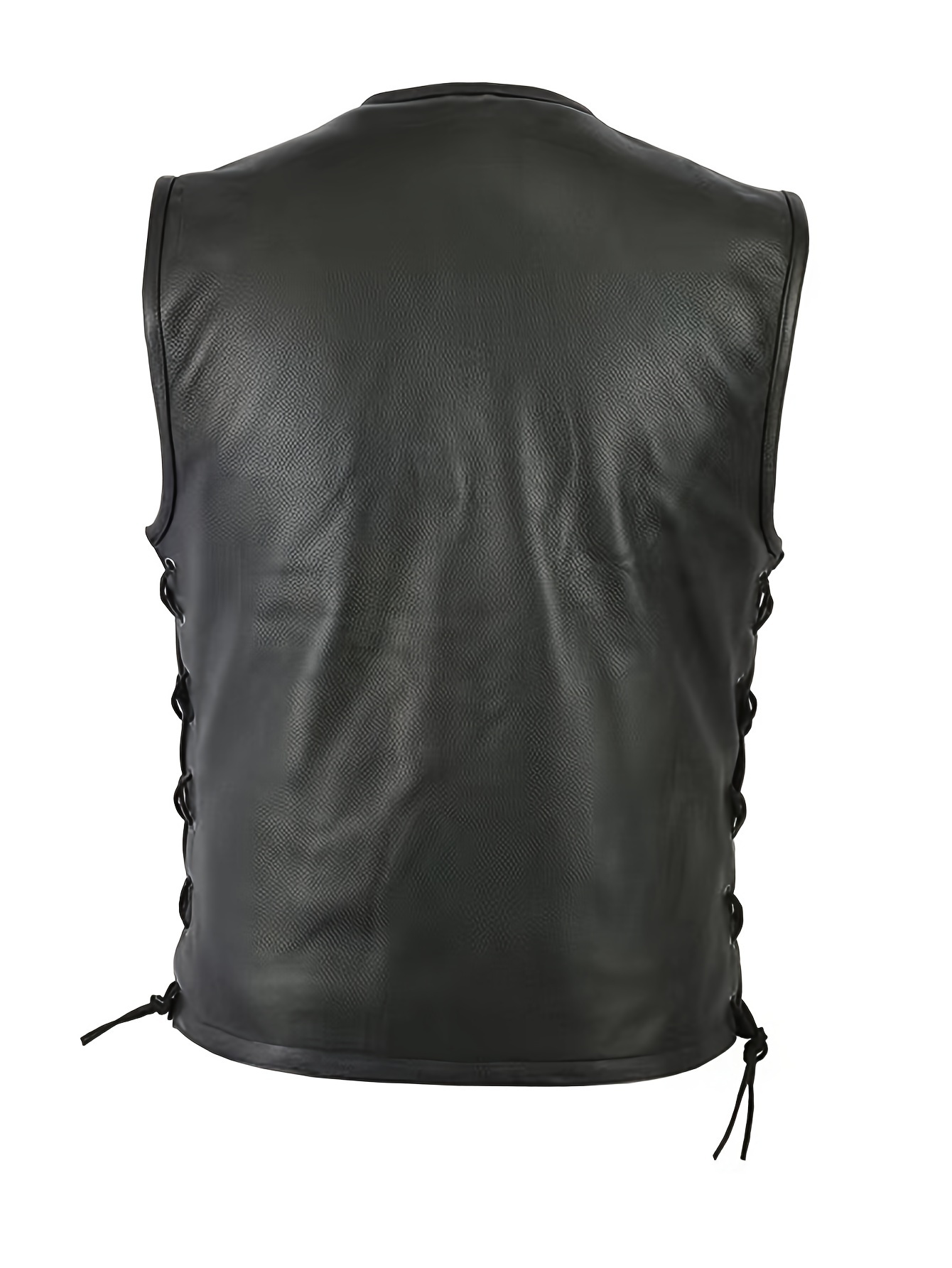 Men Solid Color Vest Motorcycl - Leather Work Vest For Men avaliação e preço