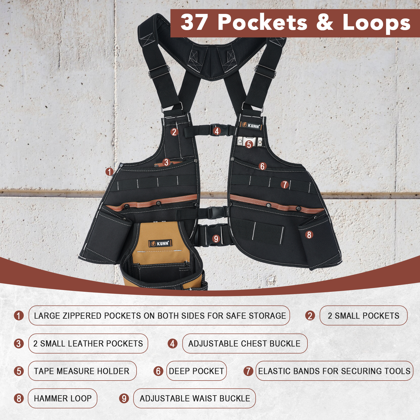 Leather Tool Vest for Men – Ad - Leather Work Vest For Men avaliação e preço