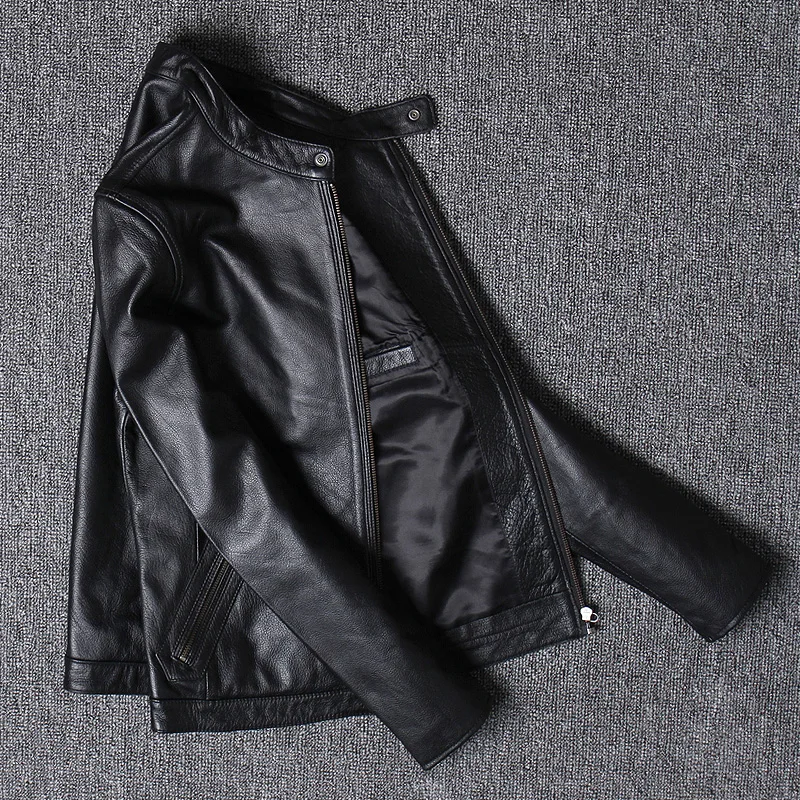 AYUNSUE 100% Real Cowhide Genu - Leather Work Jacket avaliação e preço