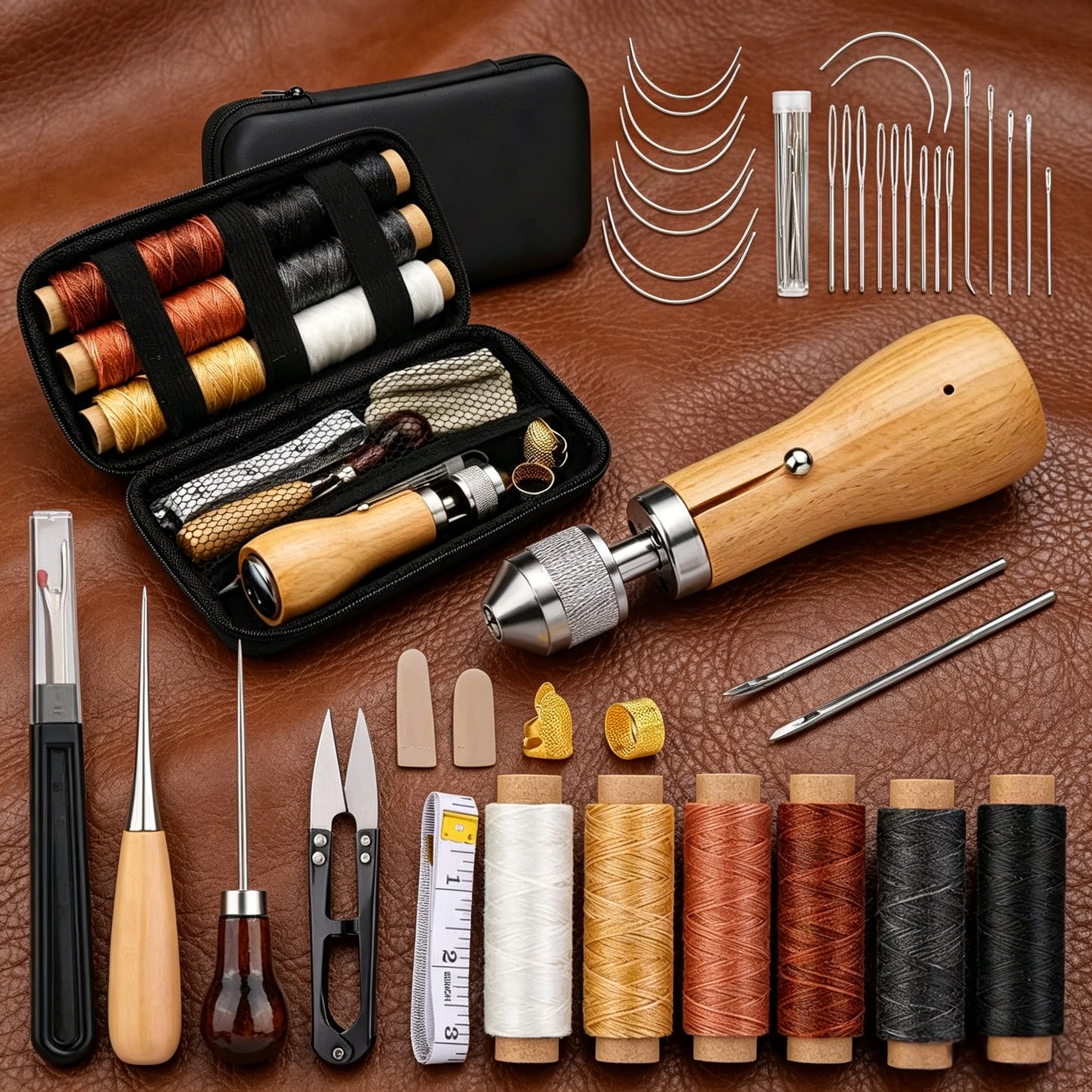 Portable leather tool set, lea - Leatherwork Needles avaliação e preço