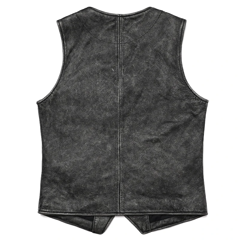 New Gery Vintage Genuine Leath - Leather Work Vest For Men avaliação e preço
