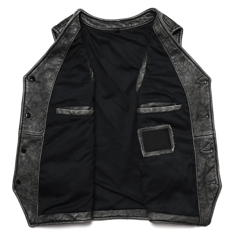 New Gery Vintage Genuine Leath - Leather Work Vest For Men avaliação e preço