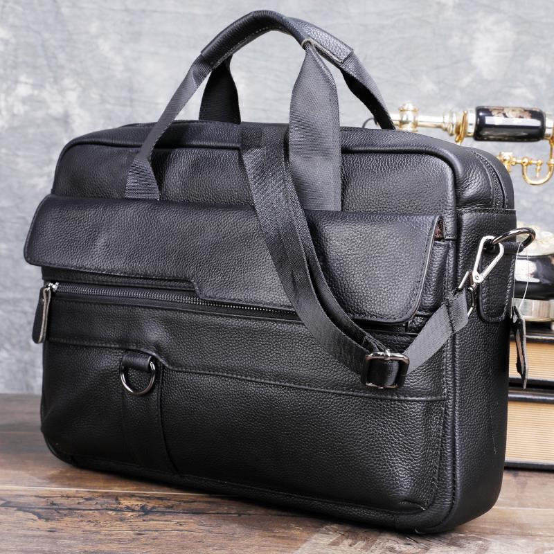Large Men's Genuine Leather Ha - Leather Work Bag Men avaliação e preço