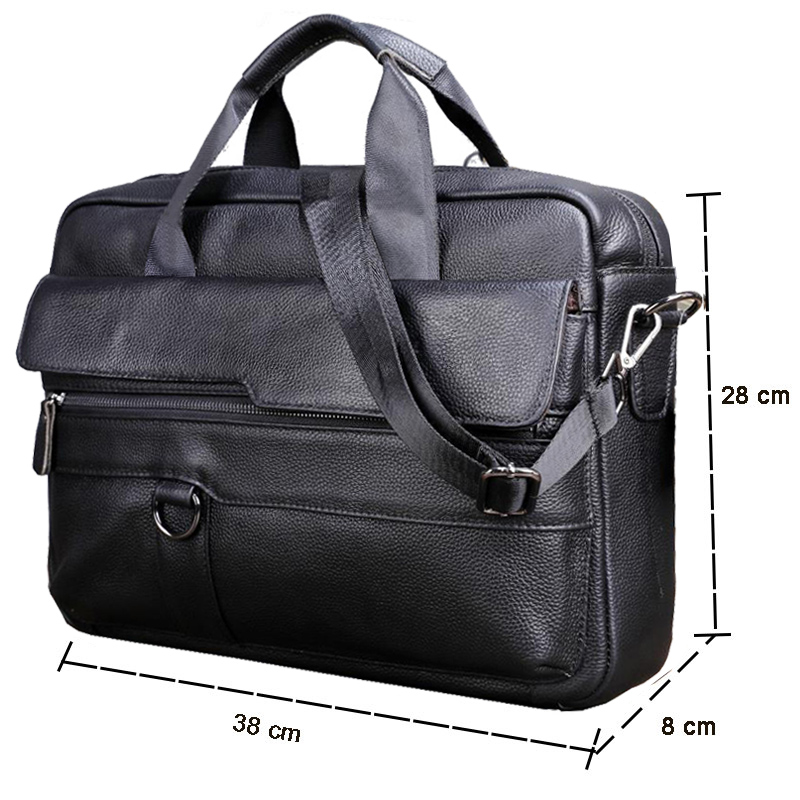 Large Men's Genuine Leather Ha - Leather Work Bag Men avaliação e preço