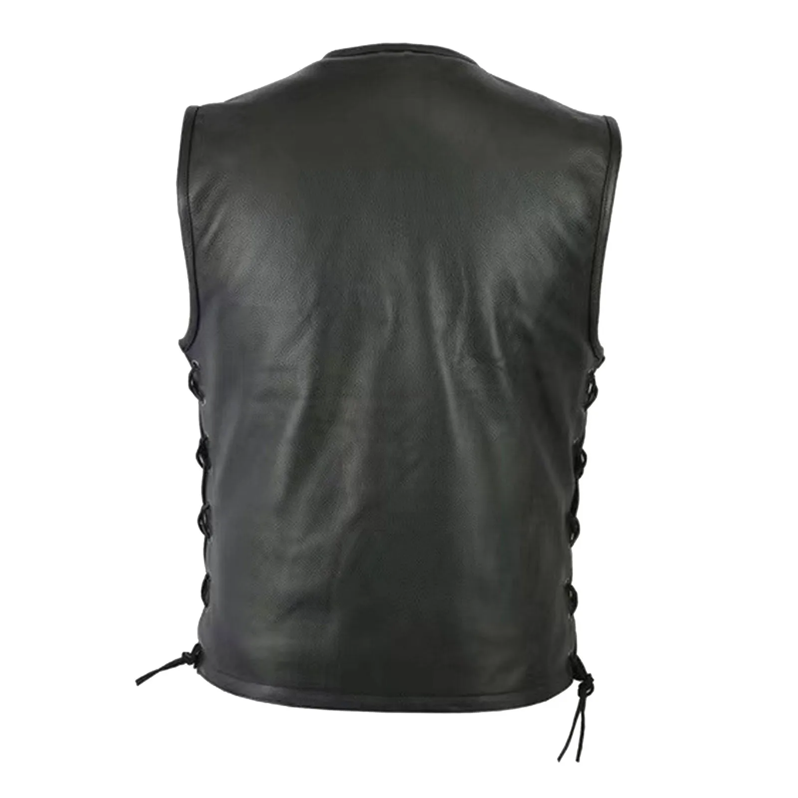 Men's Vest Motorcycle Fleet Pu - Leather Work Vest For Men avaliação e preço