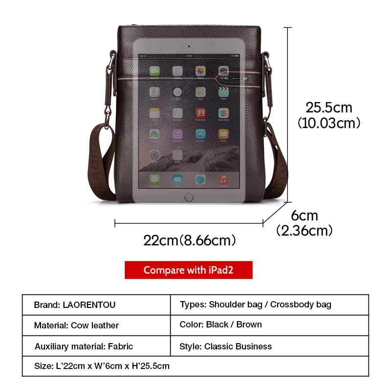 LAORENTOU Men Genuine Leather  - Leather Work Bag Men avaliação e preço