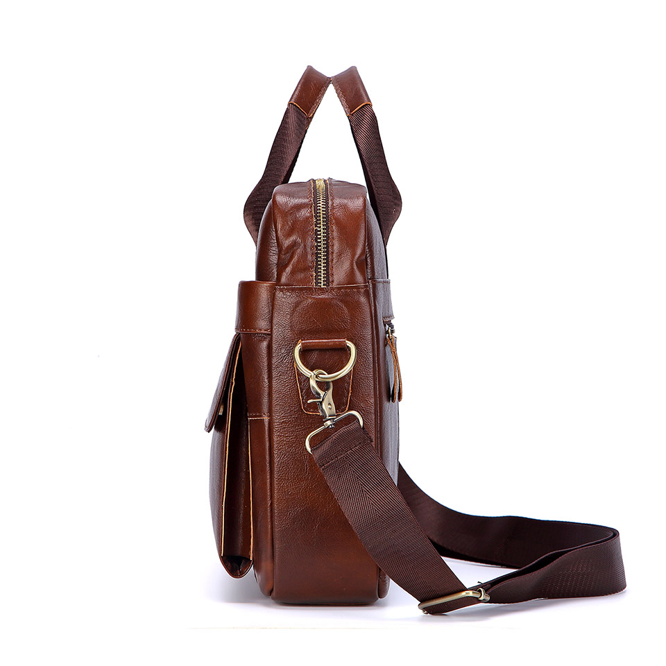 Men Genuine Leather Handbag Fa - Leather Work Bag Men avaliação e preço