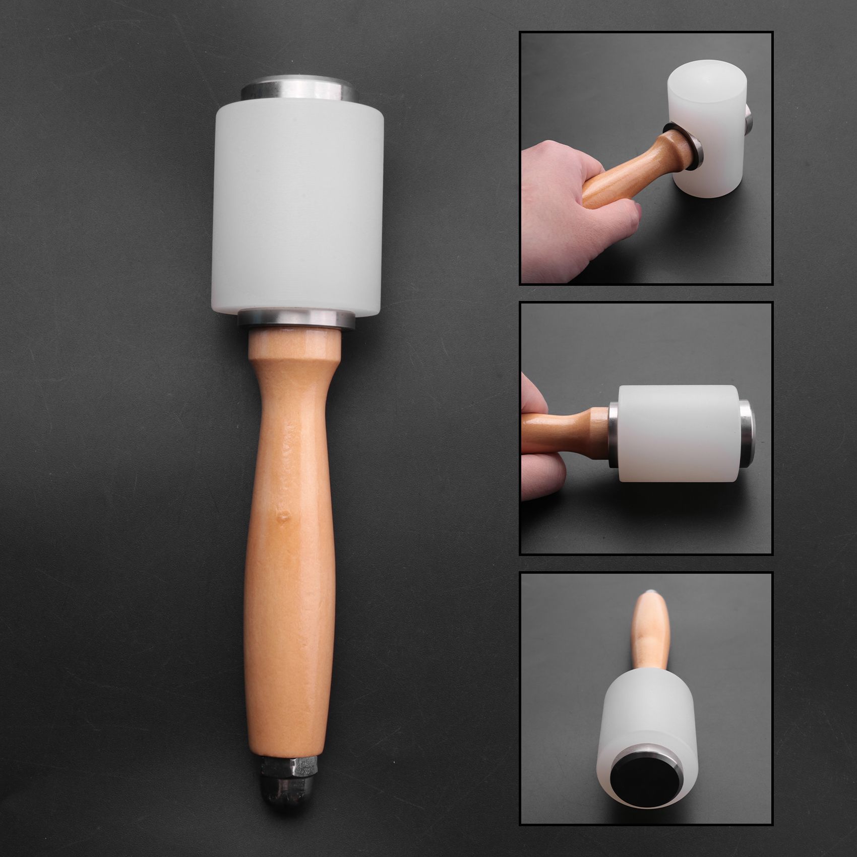 A84X-2 Pcs Leather Carving Ham - Leatherwork Mallet avaliação e preço