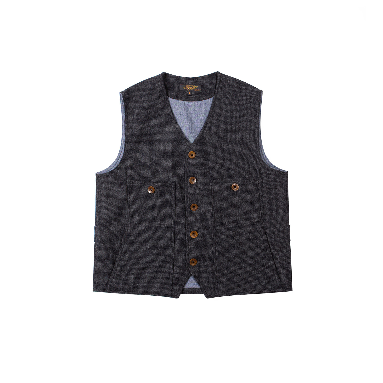 Secondorder FW24 Vintage Wool  - Leather Work Vest For Men avaliação e preço