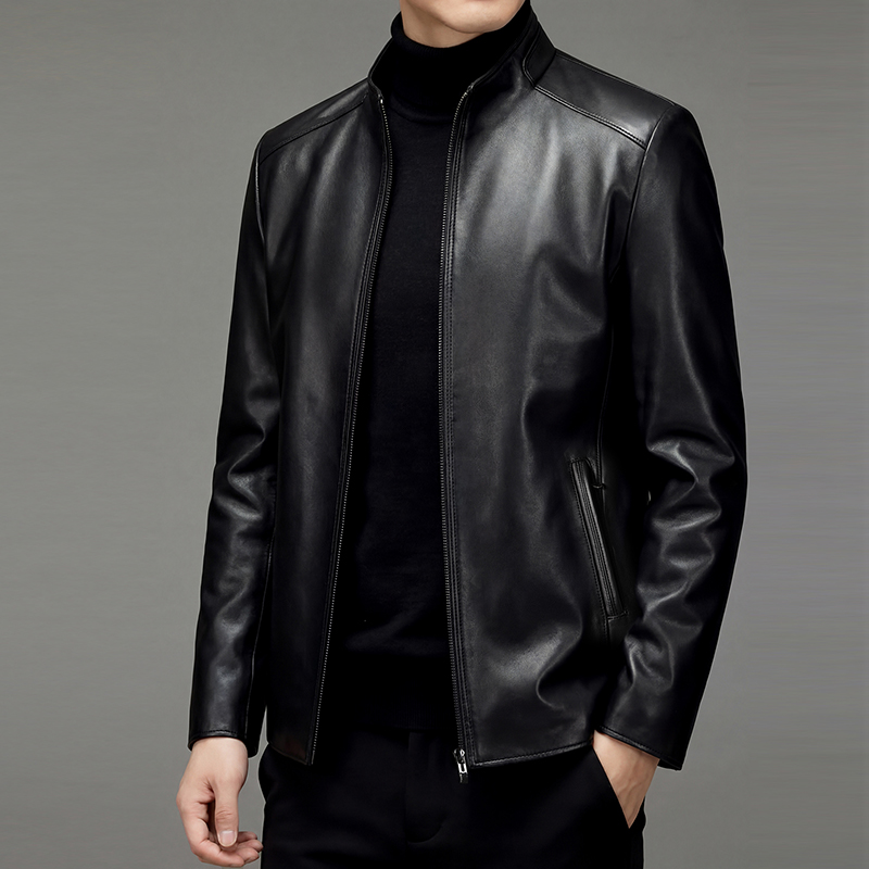 100% sheepskin genuine leather - Leather Work Jacket avaliação e preço