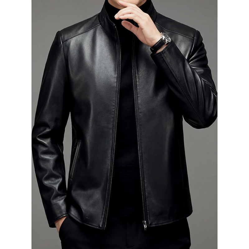 100% sheepskin genuine leather - Leather Work Jacket avaliação e preço