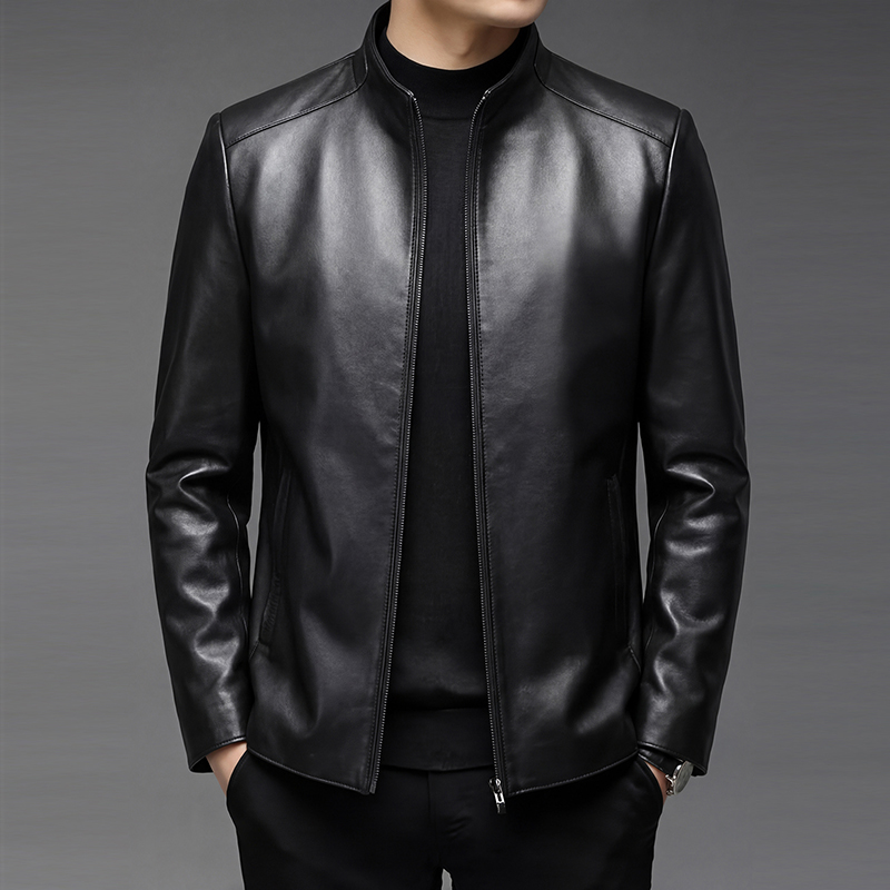 100% sheepskin genuine leather - Leather Work Jacket avaliação e preço