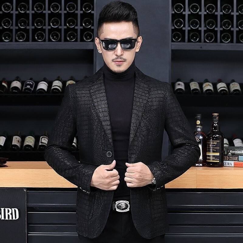 Autumn Business Men Sheepskin  - Leather Work Jacket avaliação e preço