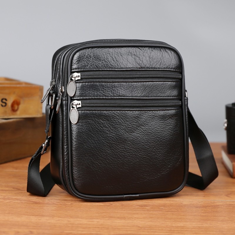 Men's Shoulder Messenger Bag C - Leather Work Bag Men avaliação e preço