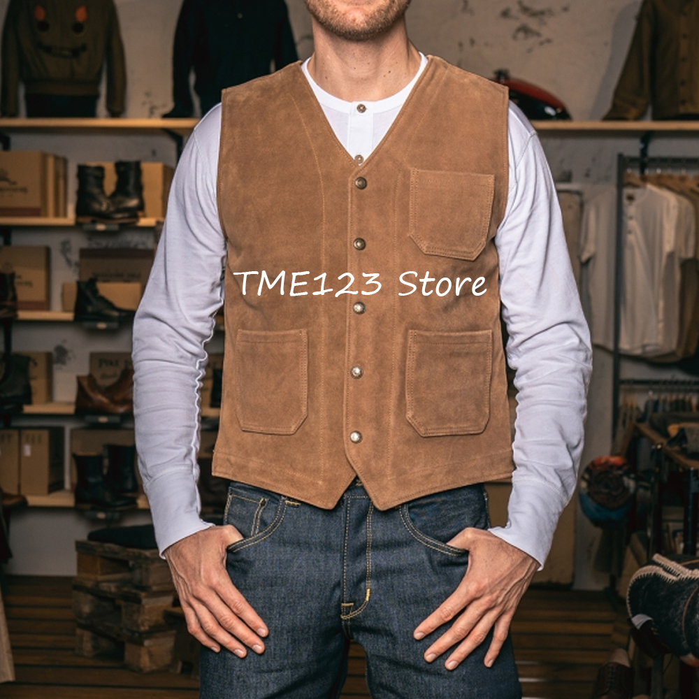 Men's Fashion Suit Vest Single - Leather Work Vest For Men avaliação e preço