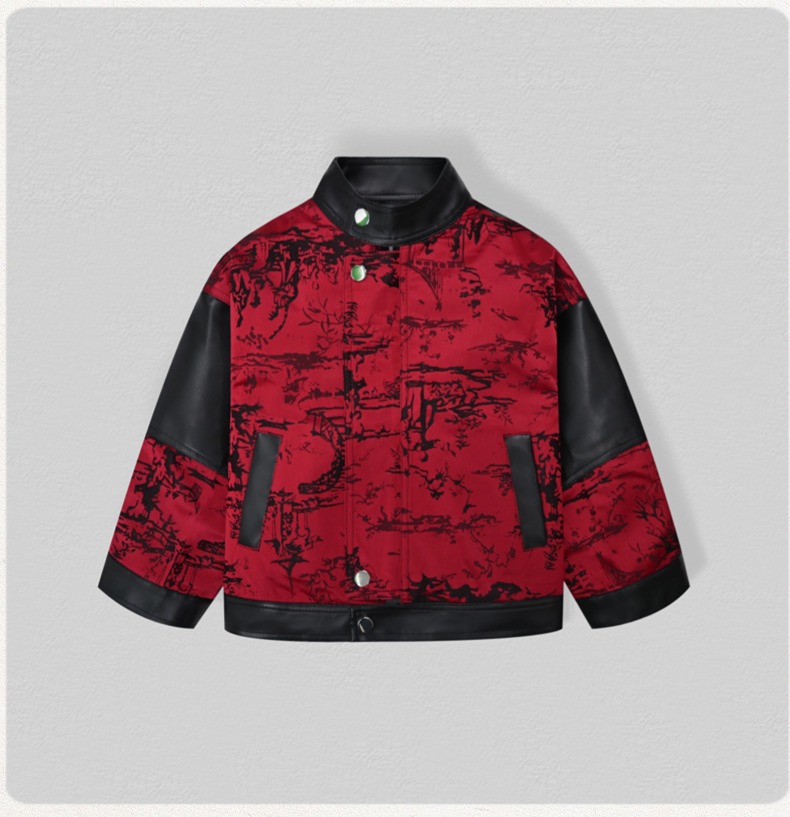 Gentleman Kids Embroidery Moto - Leather Work Jacket avaliação e preço