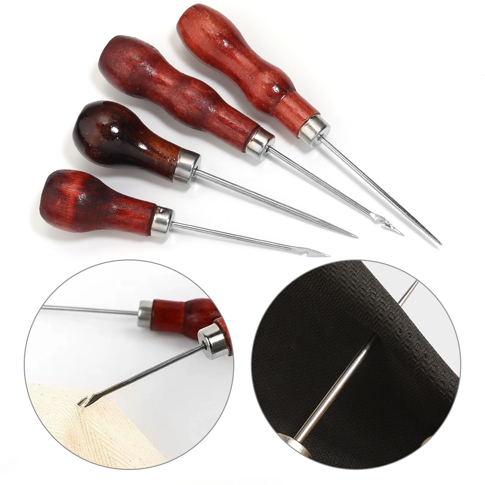 Wooden Handle Awls DIY Leather - Leatherwork Needles avaliação e preço