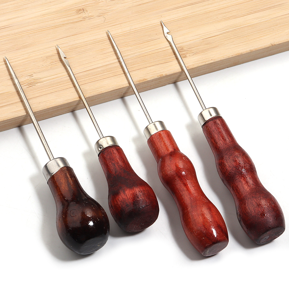 Wooden Handle Awls DIY Leather - Leatherwork Needles avaliação e preço