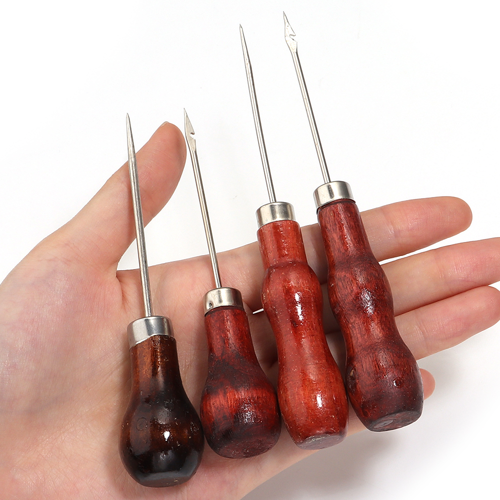 Wooden Handle Awls DIY Leather - Leatherwork Needles avaliação e preço