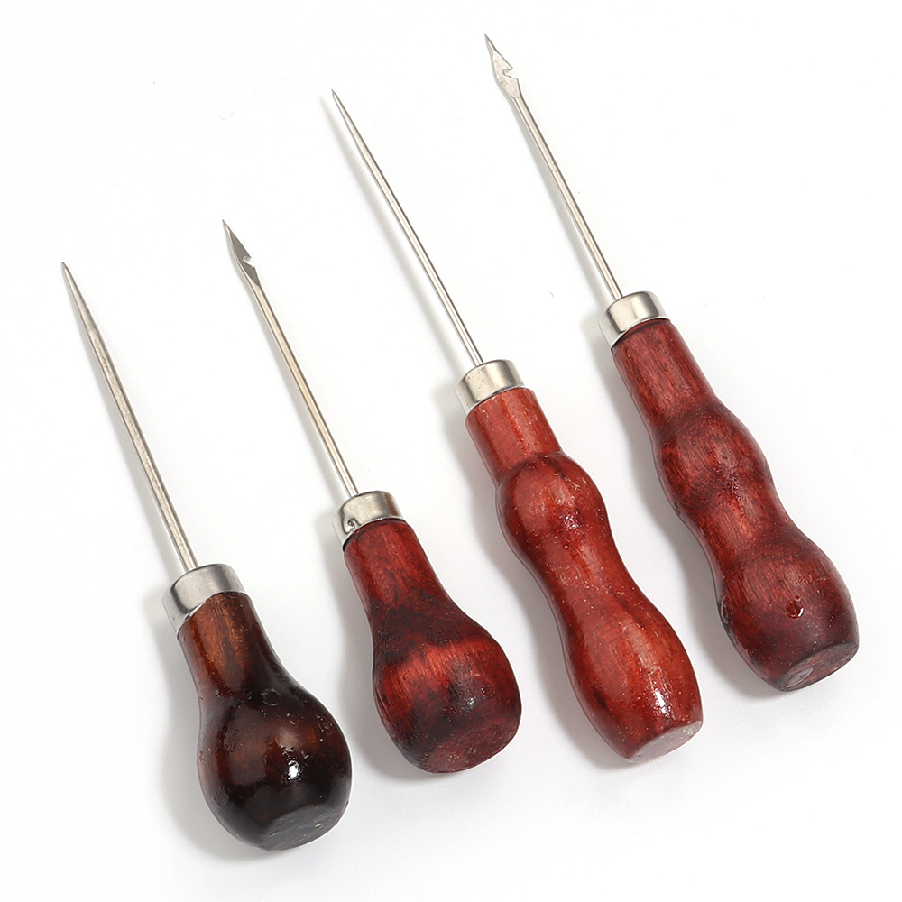 Wooden Handle Awls DIY Leather - Leatherwork Needles avaliação e preço