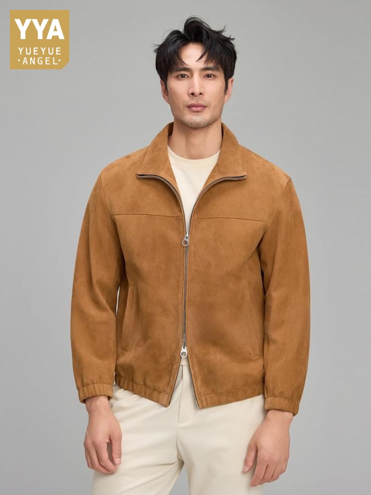 Luxury Mens Soft Natural Suede - Leather Work Jacket avaliação e preço