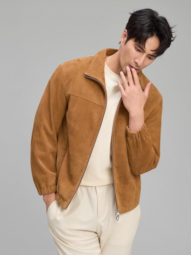 Luxury Mens Soft Natural Suede - Leather Work Jacket avaliação e preço