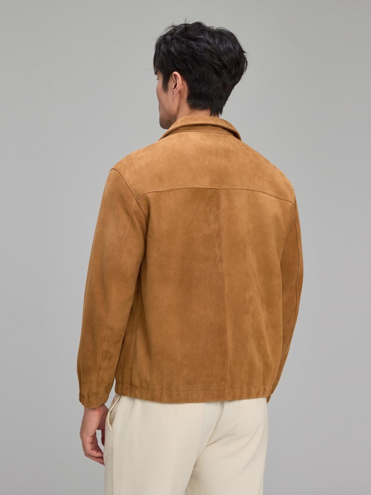 Luxury Mens Soft Natural Suede - Leather Work Jacket avaliação e preço