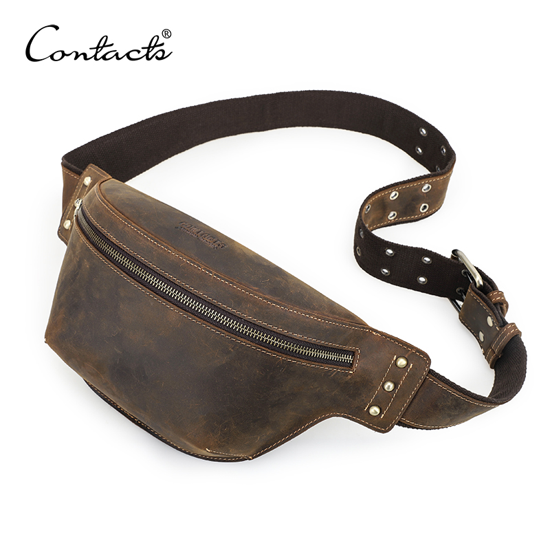 CONTACT'S Genuine Leather Wais - Leather Work Bag Men avaliação e preço