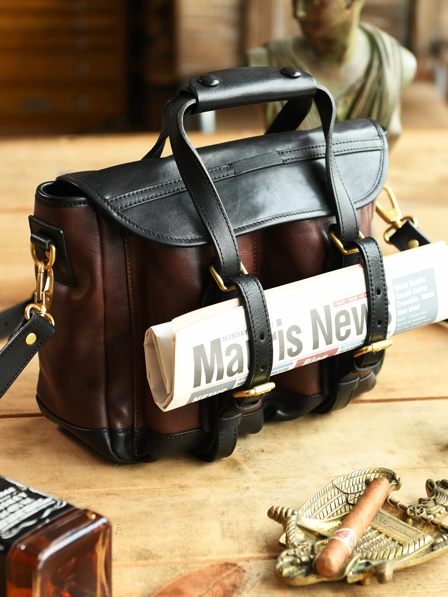 Vintage high quality first lay - Leather Work Bag Men avaliação e preço