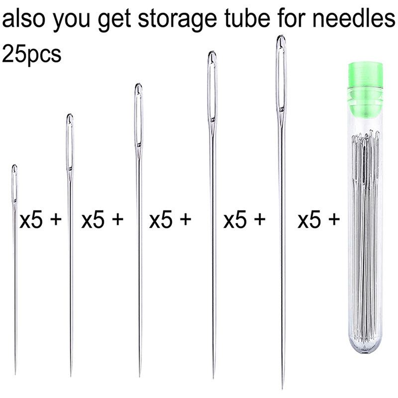 25 Pcs Large Eye Stitching Nee - Leatherwork Needles avaliação e preço