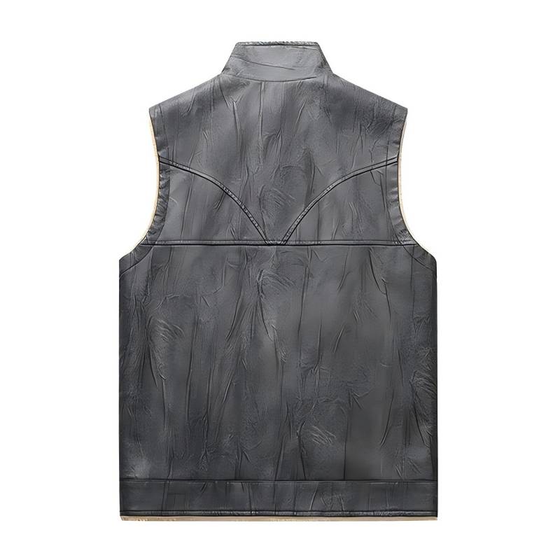 Winter Man Fleece Casual Sleev - Leather Work Vest For Men avaliação e preço