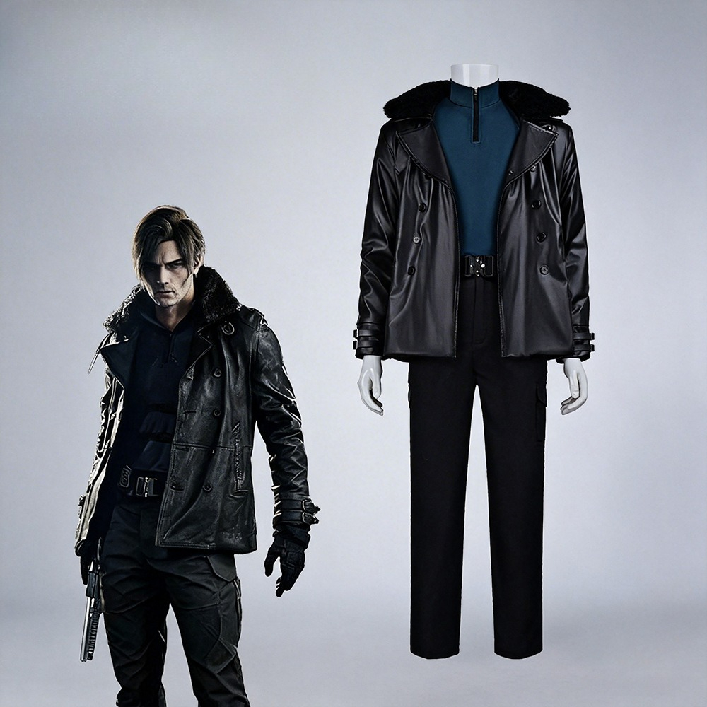 Game Leon Kennedy Re9 Evil Cos - Leather Work Jacket avaliação e preço