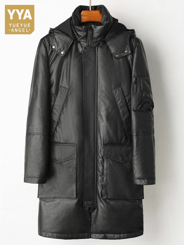 Winter Men Warm Cowhide Genuin - Leather Work Jacket avaliação e preço