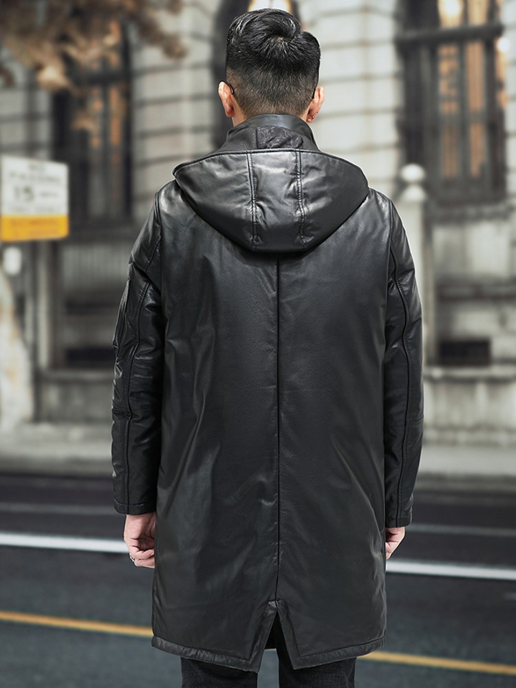 Winter Men Warm Cowhide Genuin - Leather Work Jacket avaliação e preço