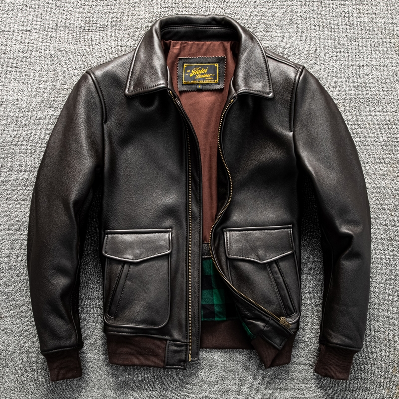 Dark Brown Winter Leather Jack - Leather Work Jacket avaliação e preço