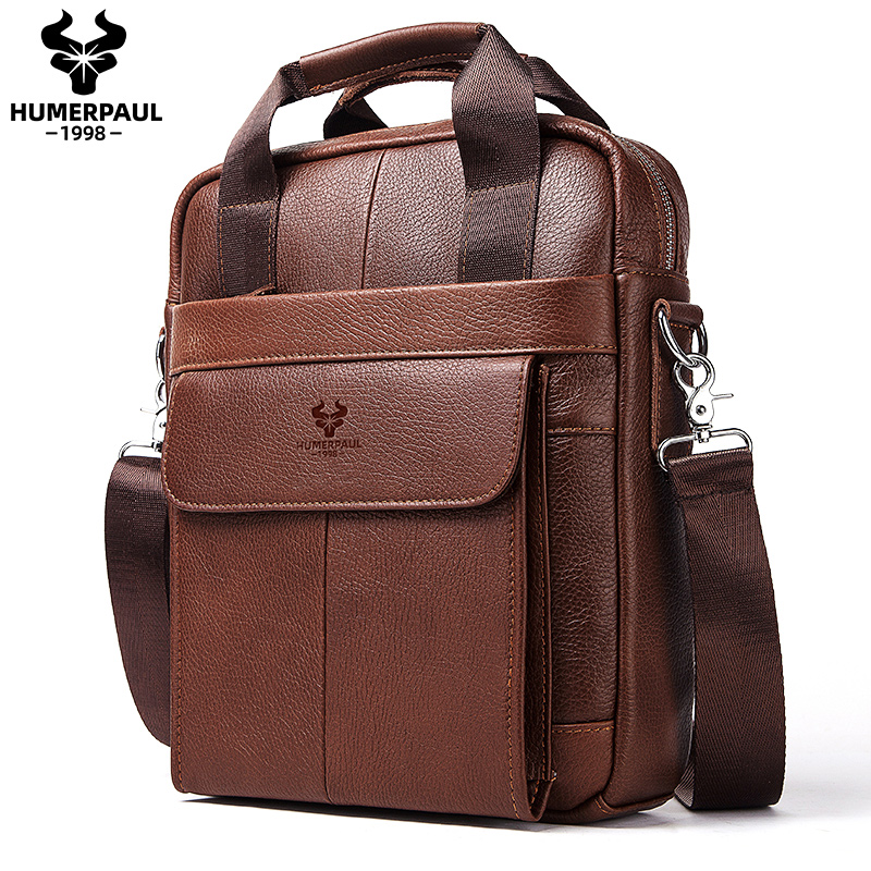 Durable Genuine Leather Bags f - Leather Work Bag Men avaliação e preço