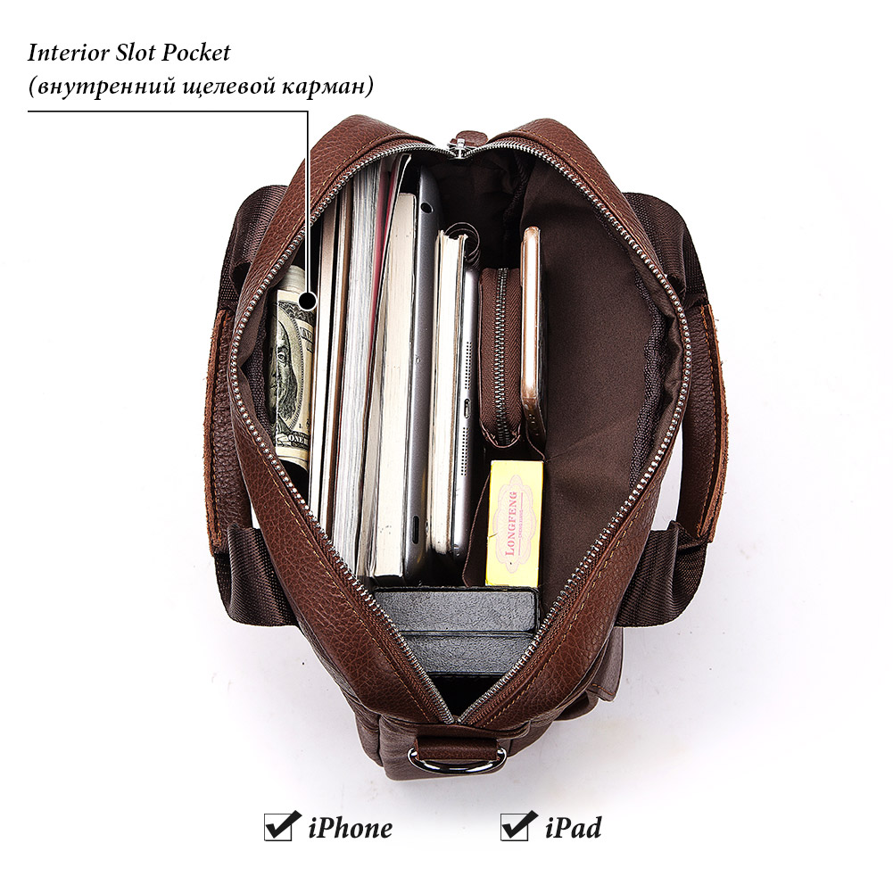 Durable Genuine Leather Bags f - Leather Work Bag Men avaliação e preço