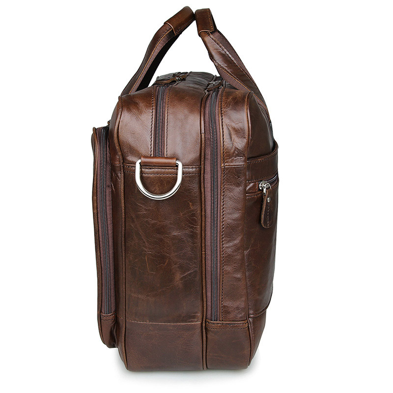 LACHIOUR Genuine Leather Men B - Leather Work Bag Men avaliação e preço