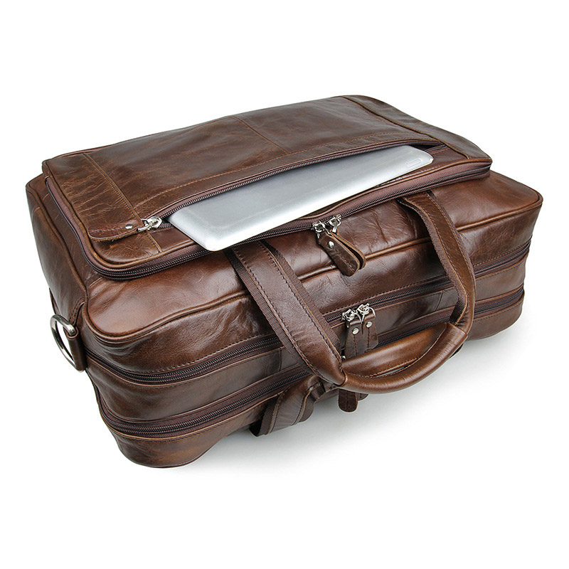 LACHIOUR Genuine Leather Men B - Leather Work Bag Men avaliação e preço