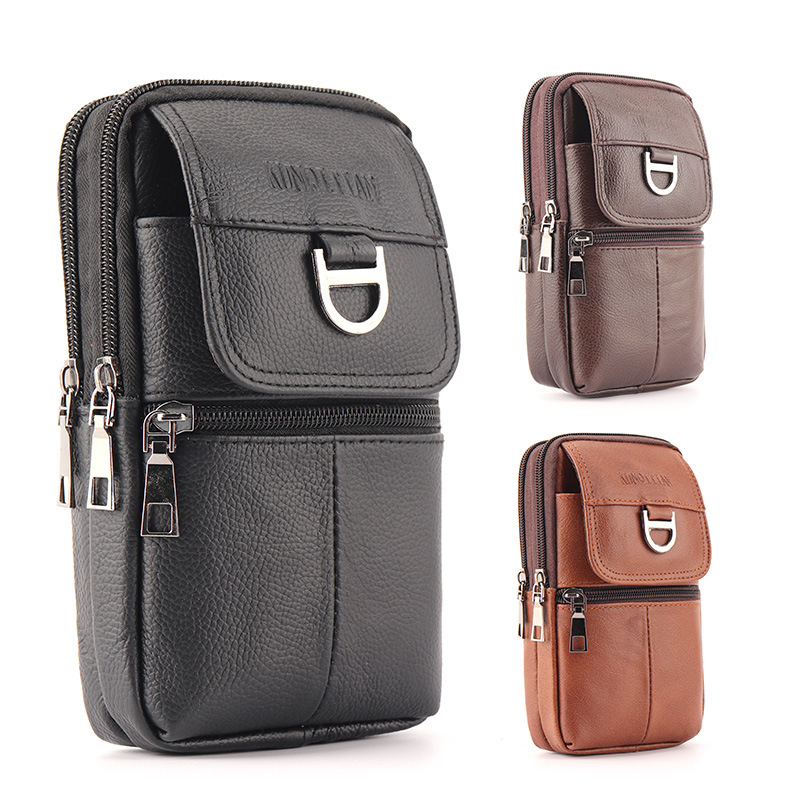 Men's leather waist bag - Larg - Leather Work Bag Men avaliação e preço
