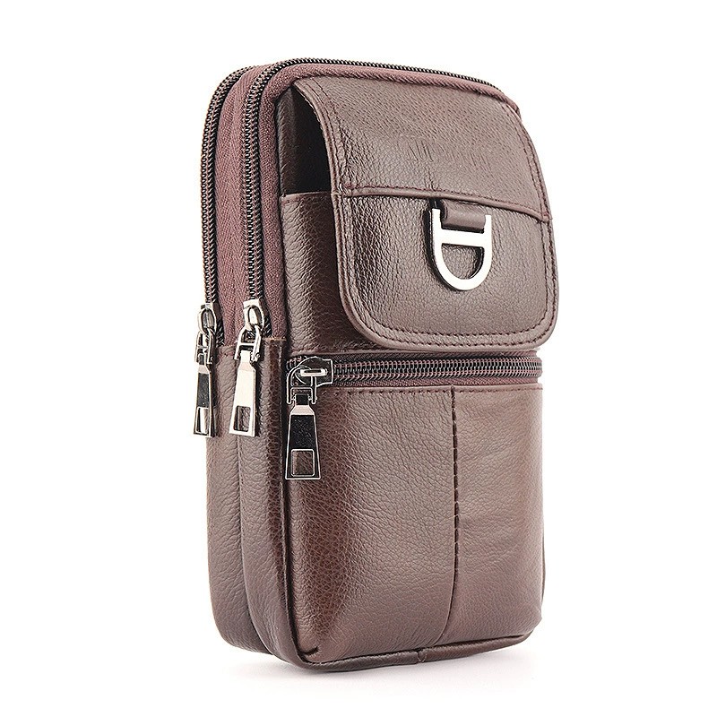 Men's leather waist bag - Larg - Leather Work Bag Men avaliação e preço