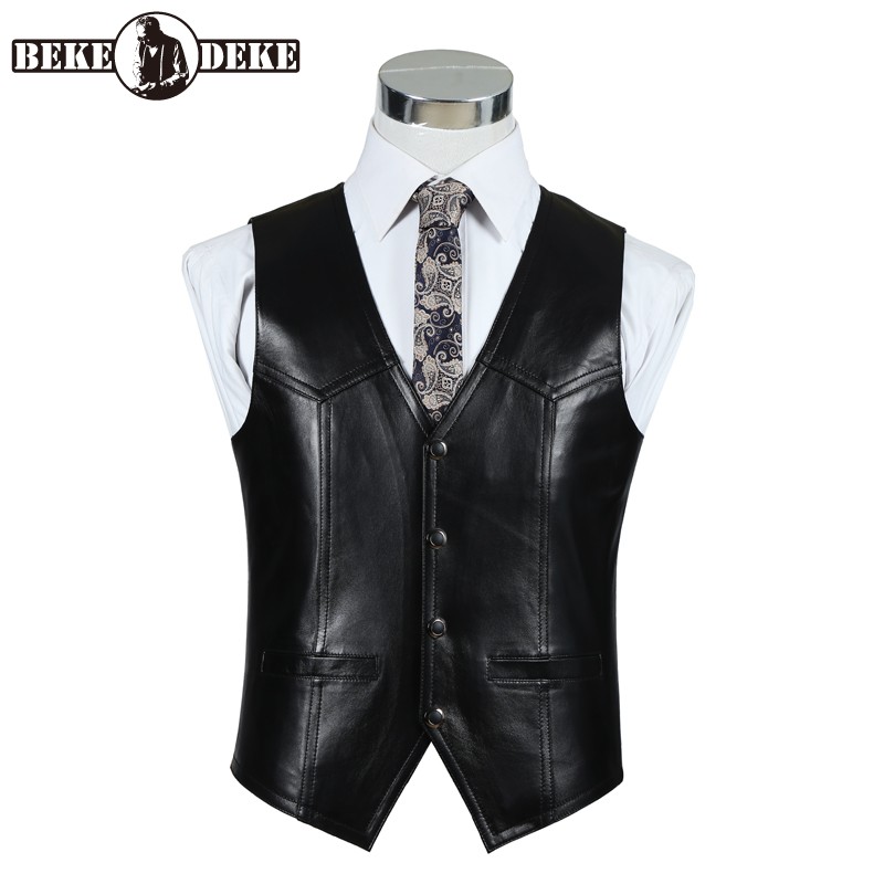 Genuine Leather Sheepskin Vest - Leather Work Vest For Men avaliação e preço