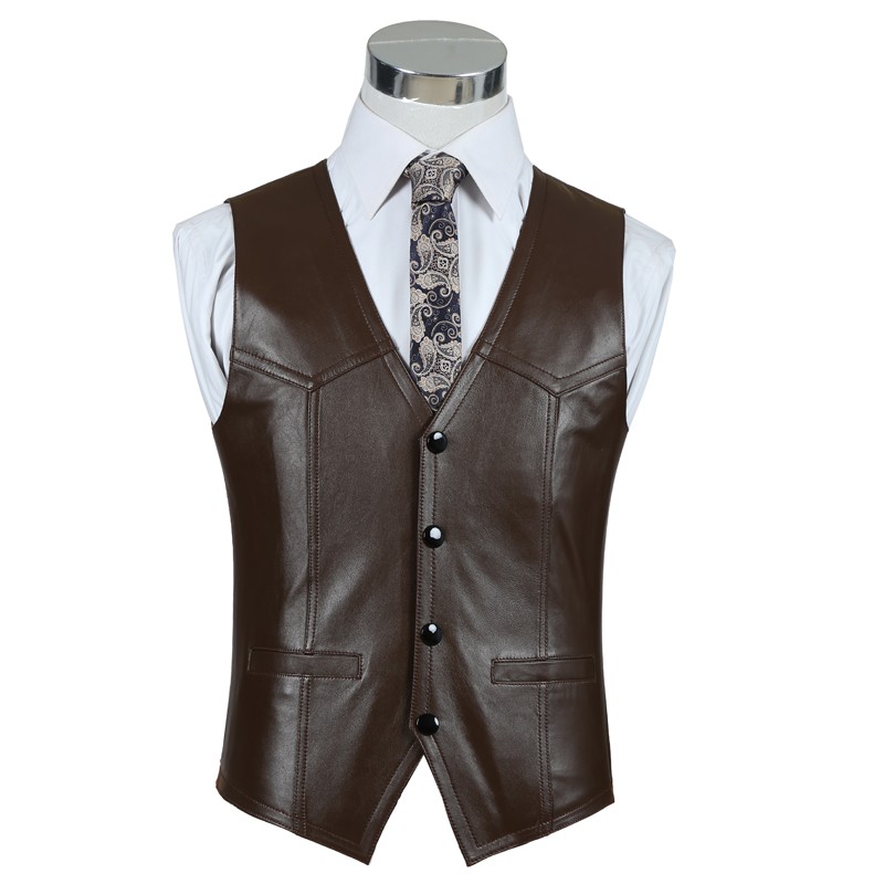 Genuine Leather Sheepskin Vest - Leather Work Vest For Men avaliação e preço