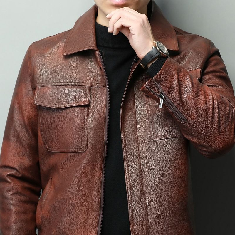 Vintage Brown Cowhide Leather  - Leather Work Jacket avaliação e preço