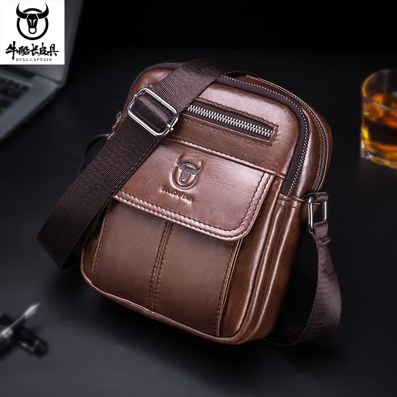 Bullcaptain Casual Men's Shoul - Leather Work Bag Men avaliação e preço